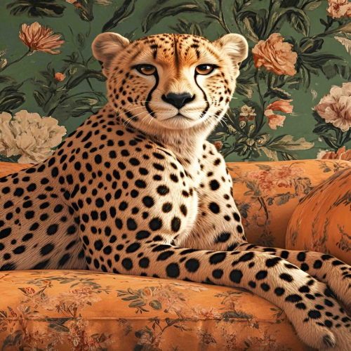Africa Cheetah Couch Vinyl Placemats Set of 6