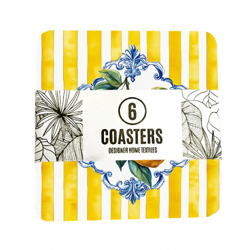 Amalfi Yellow Stripe Lemon Coasters