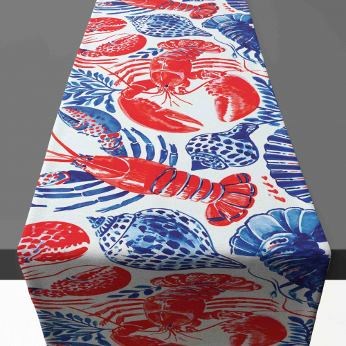 Amalfi Red & Blue Ocean Table Runner