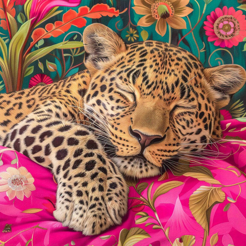 Africa Leopard Pillow Pink Vinyl Placemats Set of 6