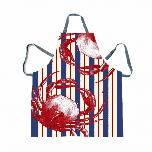Amalfi Red Crabs Blue Stripe Apron