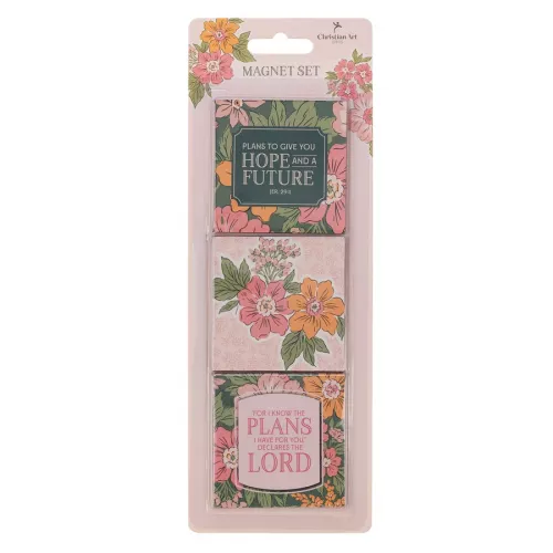 Hope And A Future Pink Vintage Bloom Collection Magnets