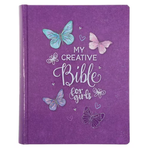 Creative Bible For Girls Purple Stickers Hardcover
