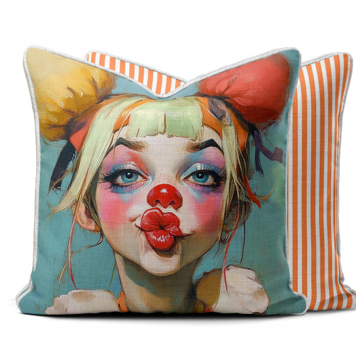 Clown Girl Scatter Cushion Cover