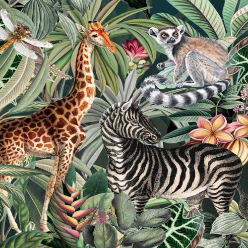 Africa Jungle Vinyl Placemats Set of 6