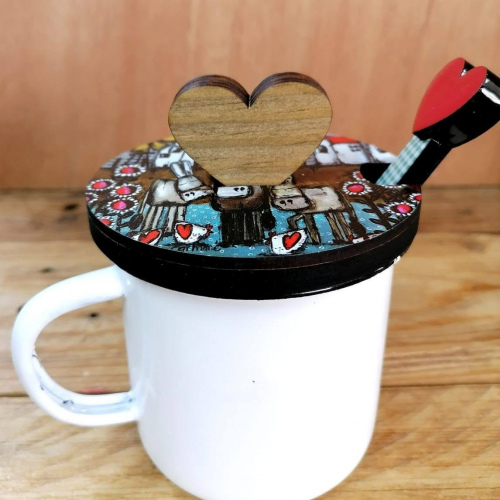 Enamel Beker En Teelepel (4)