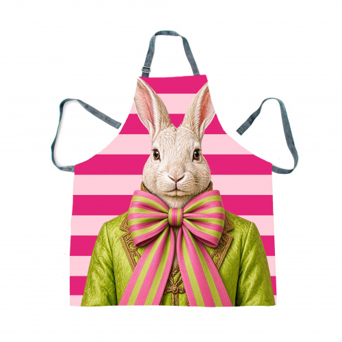 Haas Pink Stripe Ribbon Apron