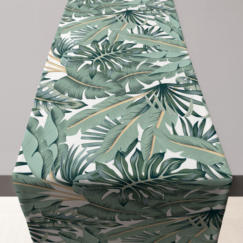 Tropical Black Table Runner