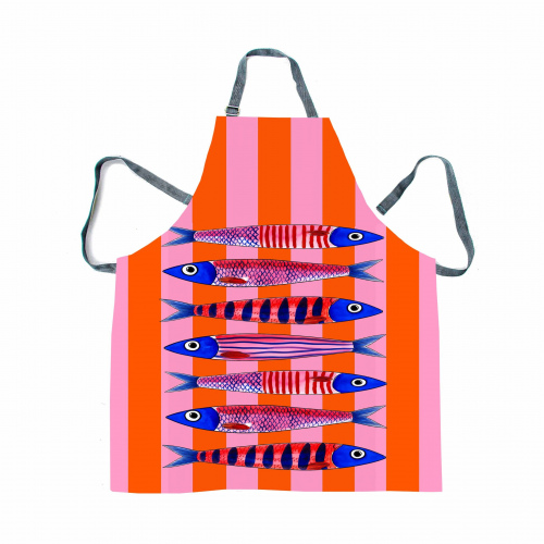 Amalfi Sardines Pink Stripe Apron