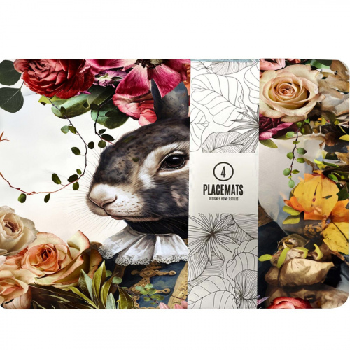 Gentleman Rabbit Neoprene Placemats
