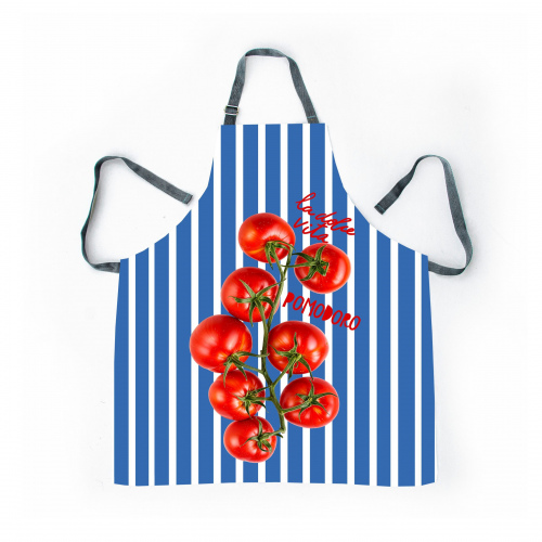 Amalfi Tomato Blue Stripe Apron 