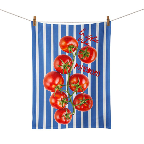 Tomato Vine Blue Stripe Food Towel