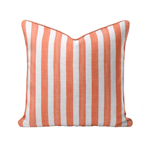Coral Stripes Scatter Cushion Cover 