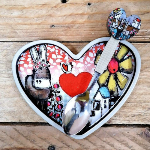 Heart Spoonrest & Teaspoon (12)