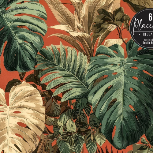 Tropical Rust Vinyl Placemats Set of 6