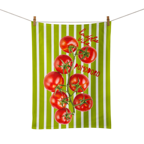 Tomato Vine Green Stripe Food Towel