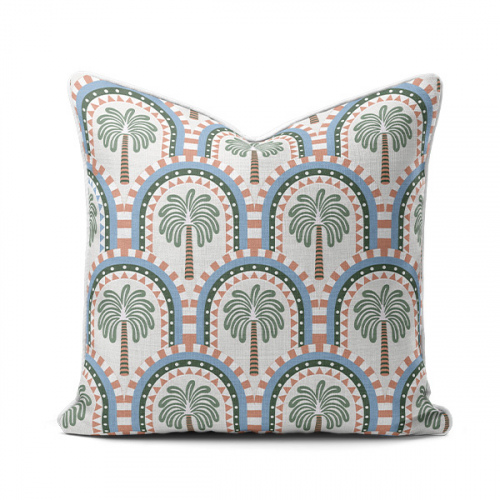 Amalfi Palm Tree Coral Scatter Cushion Cover (1)