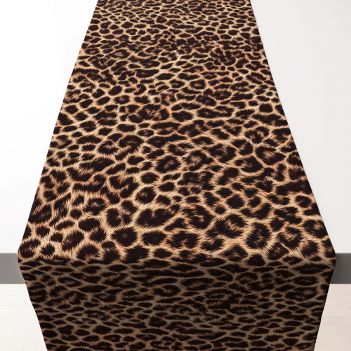 Africa Leopard Dark Table Runner