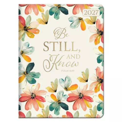 Be Still and Know 18 Month Faux Leather with Zip Planner