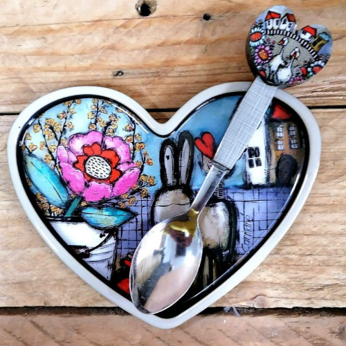 Heart Spoonrest & Teaspoon (4)