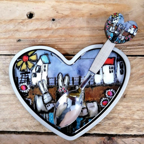 Heart Spoonrest & Teaspoon (3)