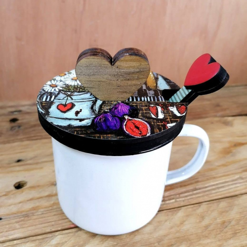Enamel Beker En Teelepel (6)