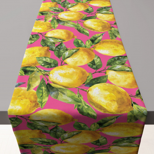 Amalfi Pink Lemons Table Runner