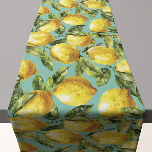 Amalfi Green Lemons Table Runner