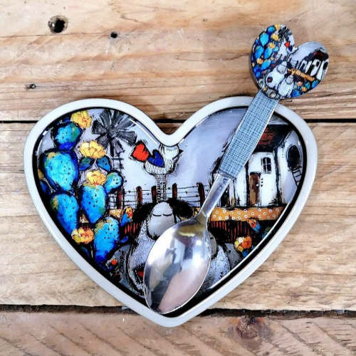 Heart Spoonrest & Teaspoon (8)
