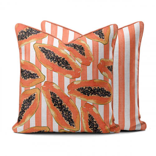Amalfi Papaya Stripes Scatter Cushion Cover