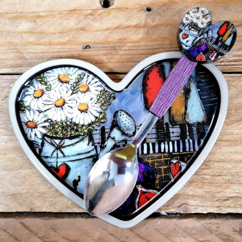 Heart Spoonrest & Teaspoon (10)