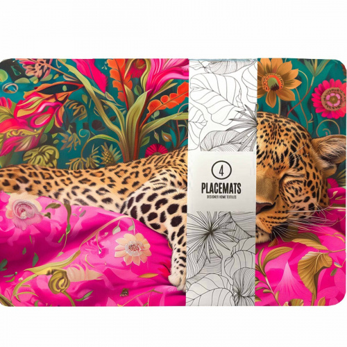 Africa Leopard Pink Neoprene Placemats